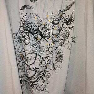 💋Graphic Print Crop Top - Green and Black 34/36 PTP 33"